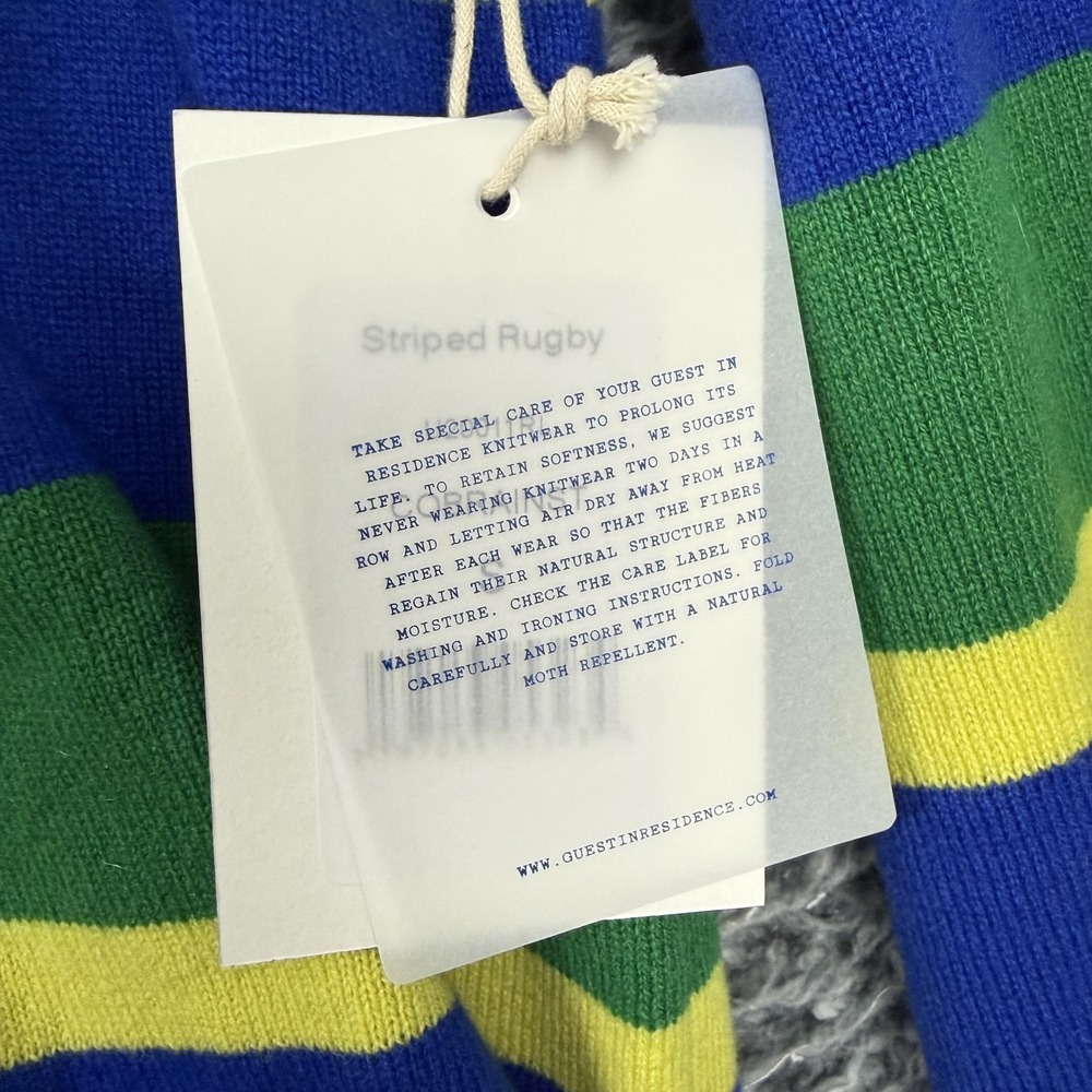 Guest In Residence Sweater Mens Small Striped Rugby 100% Cashmere Knit Pullover - Picture 9 of 15
